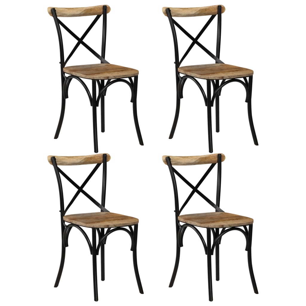 Esszimmerstühle 6 Stk. Schwarz Mango-Massivholz
