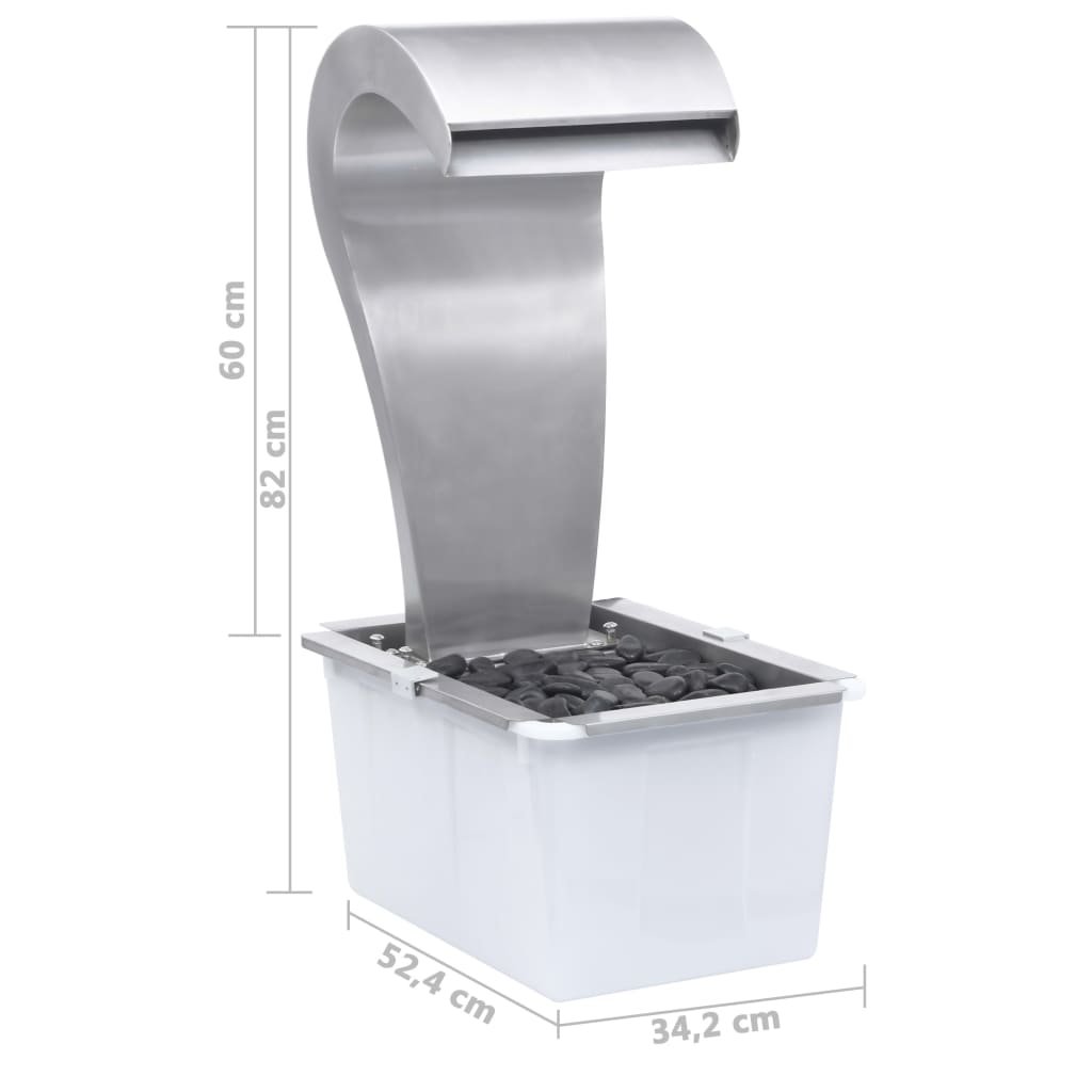Garten-Wasserfall Silbern 34X49X82 Cm Edelstahl