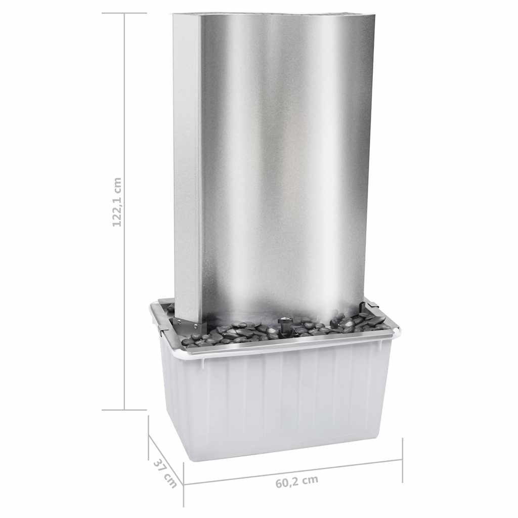 Gartenbrunnen Silbern 60,2X37X122,1 Cm Edelstahl