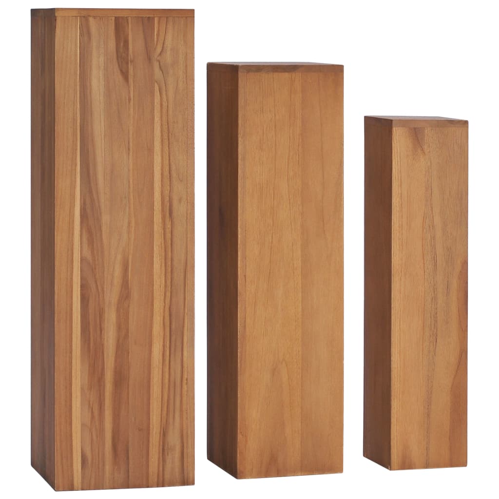 3-Tlg. Pflanzenständer-Set Massivholz Teak