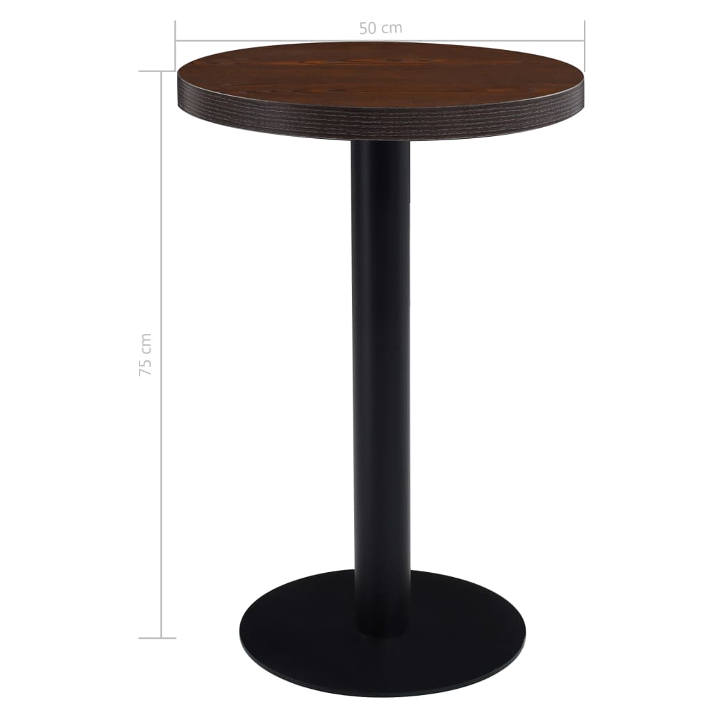 Bistrotisch Dunkelbraun 50 Cm Mdf