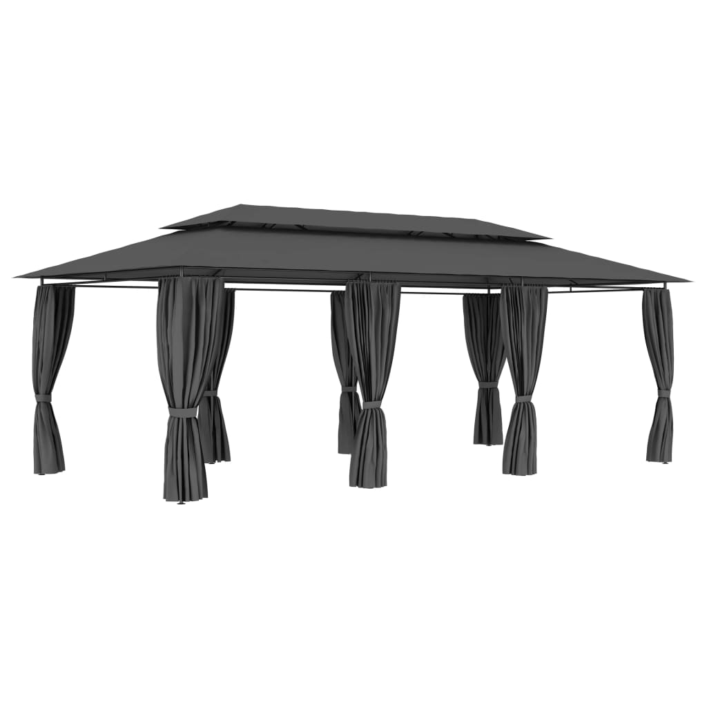 Pavillon Mit Vorhängen 600X298X270 Cm 180 G/M²