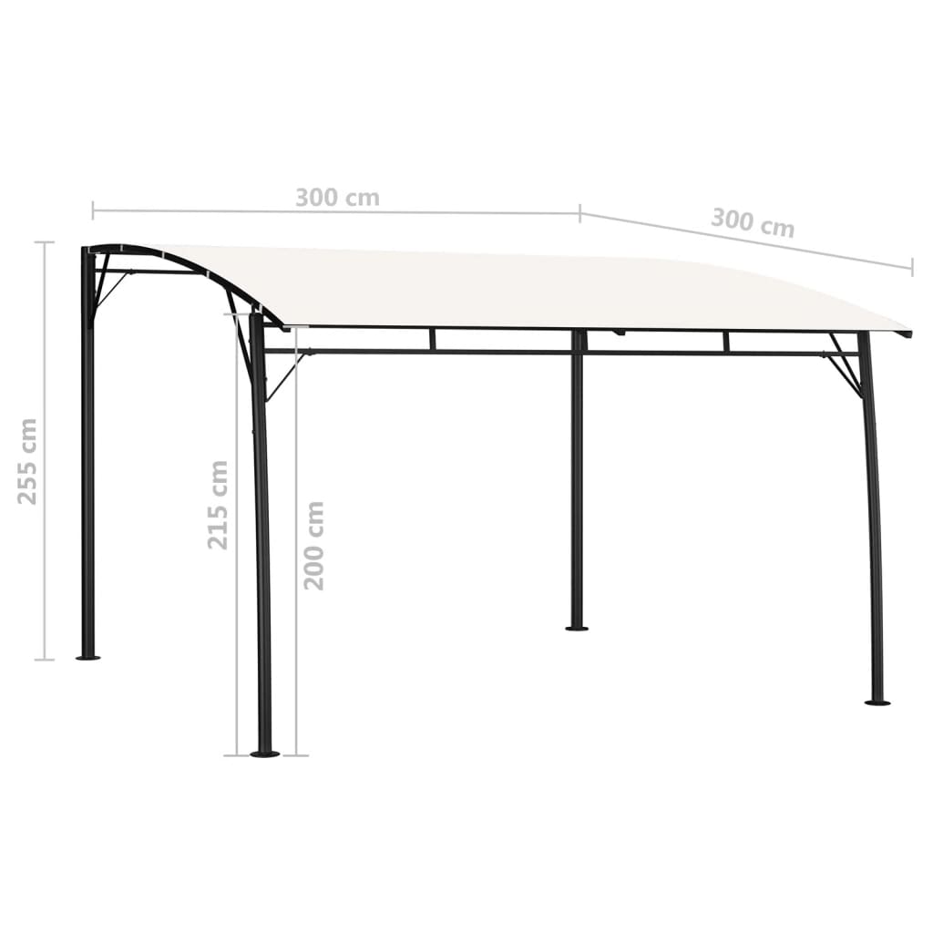Garten-Sonnenschutz 3X3X2,55 M Weiß Creme