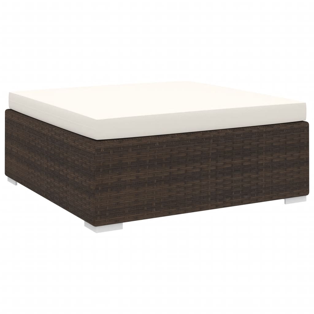 Modular-Fußhocker Mit Kissen Poly Rattan