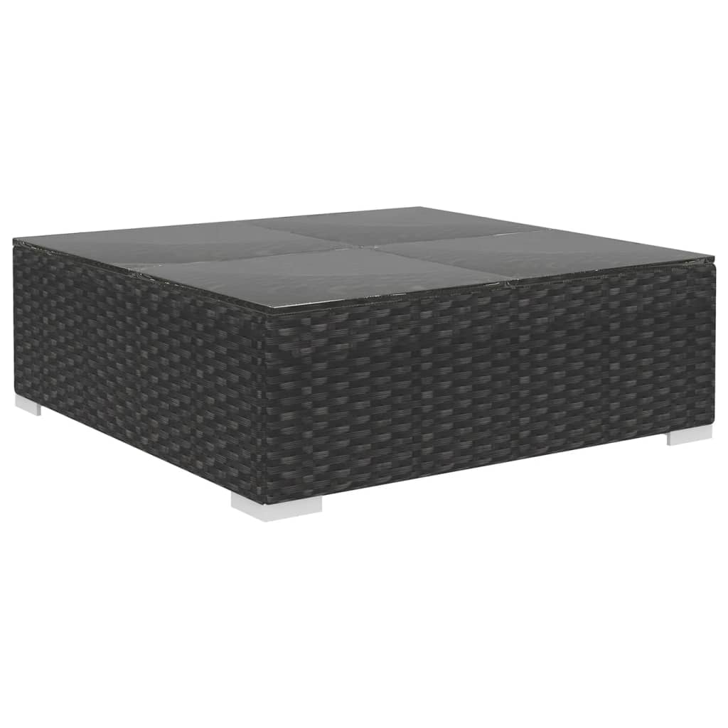 8-Tlg. Garten-Lounge-Set Mit Auflagen Poly Rattan Schwarz