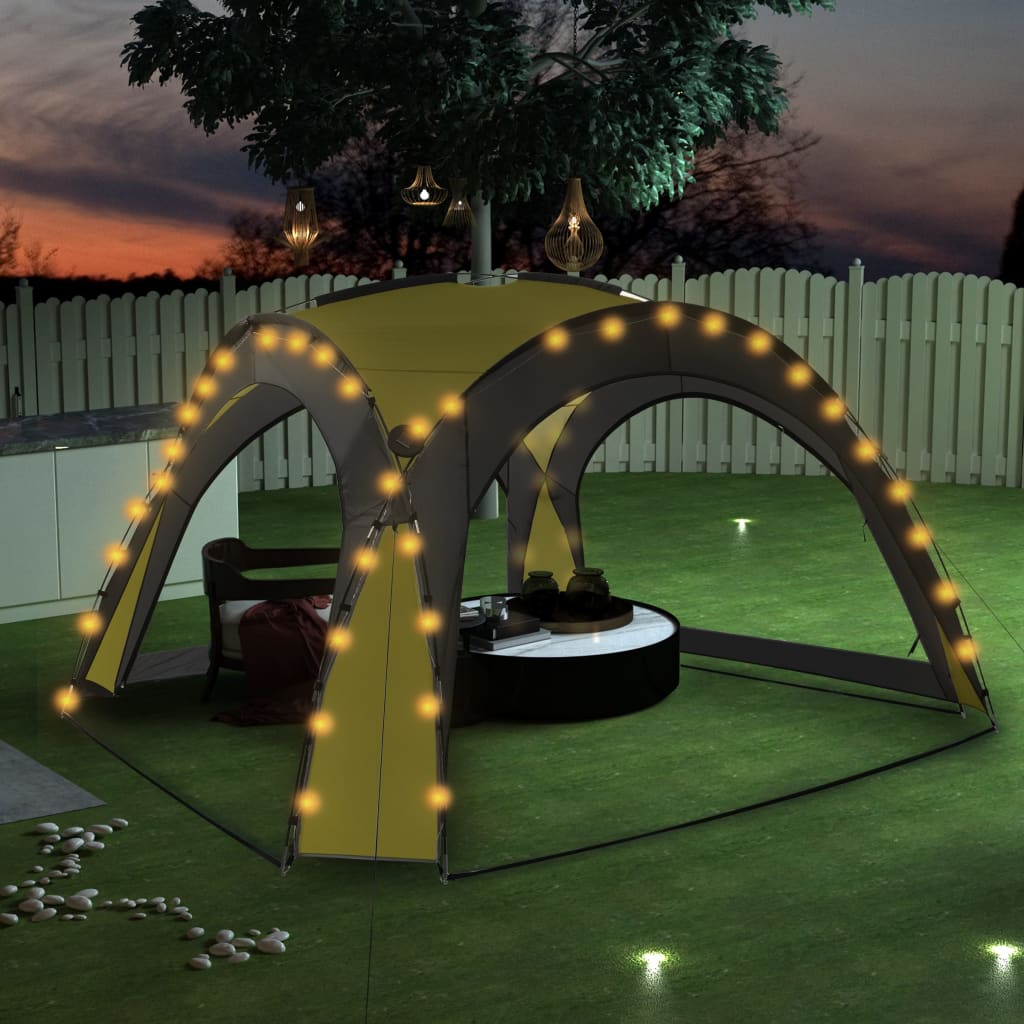 Partyzelt Mit Led Und 4 Seitenwänden 3,6X3,6X2,3 M