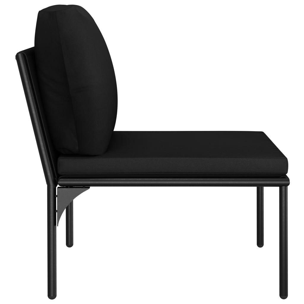 6-Tlg. Garten-Lounge-Set Mit Auflagen Schwarz Pvc