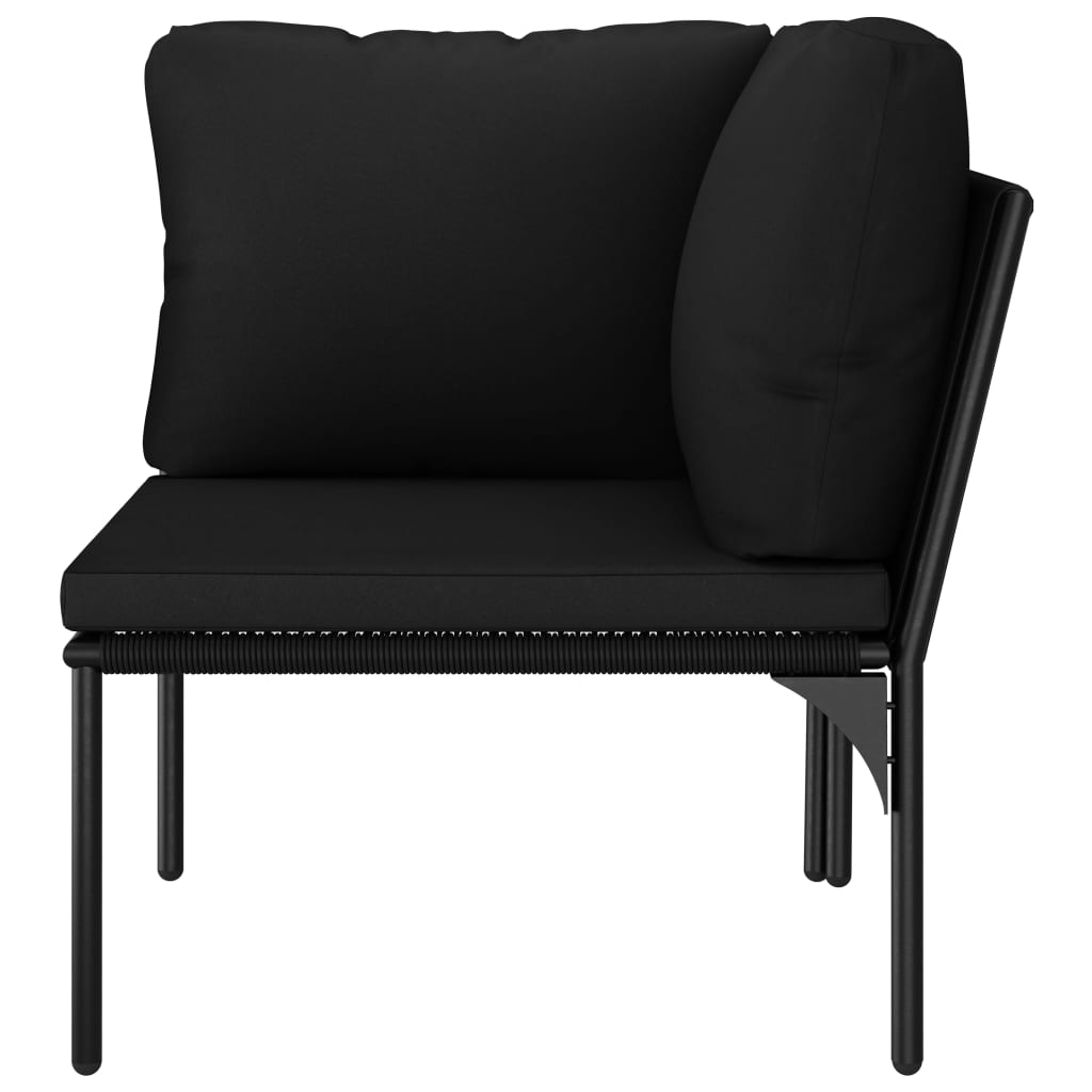 6-Tlg. Garten-Lounge-Set Mit Auflagen Schwarz Pvc