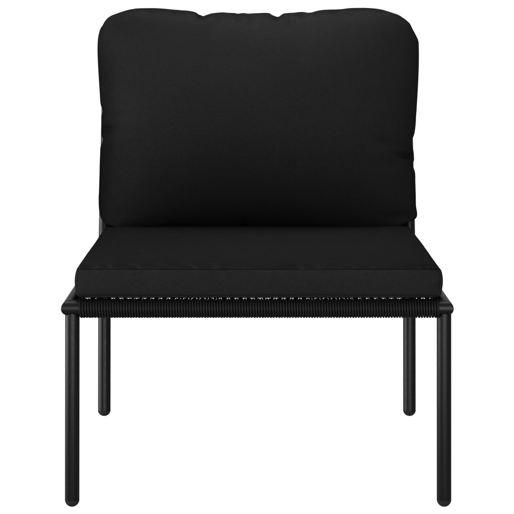 6-Tlg. Garten-Lounge-Set Mit Auflagen Schwarz Pvc