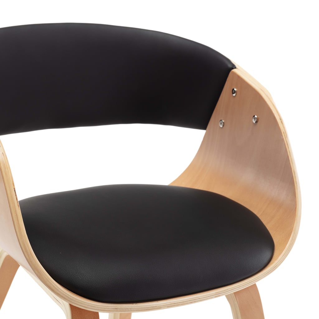 Esszimmerstühle 2 Stk. Schwarz Bugholz Und Kunstleder