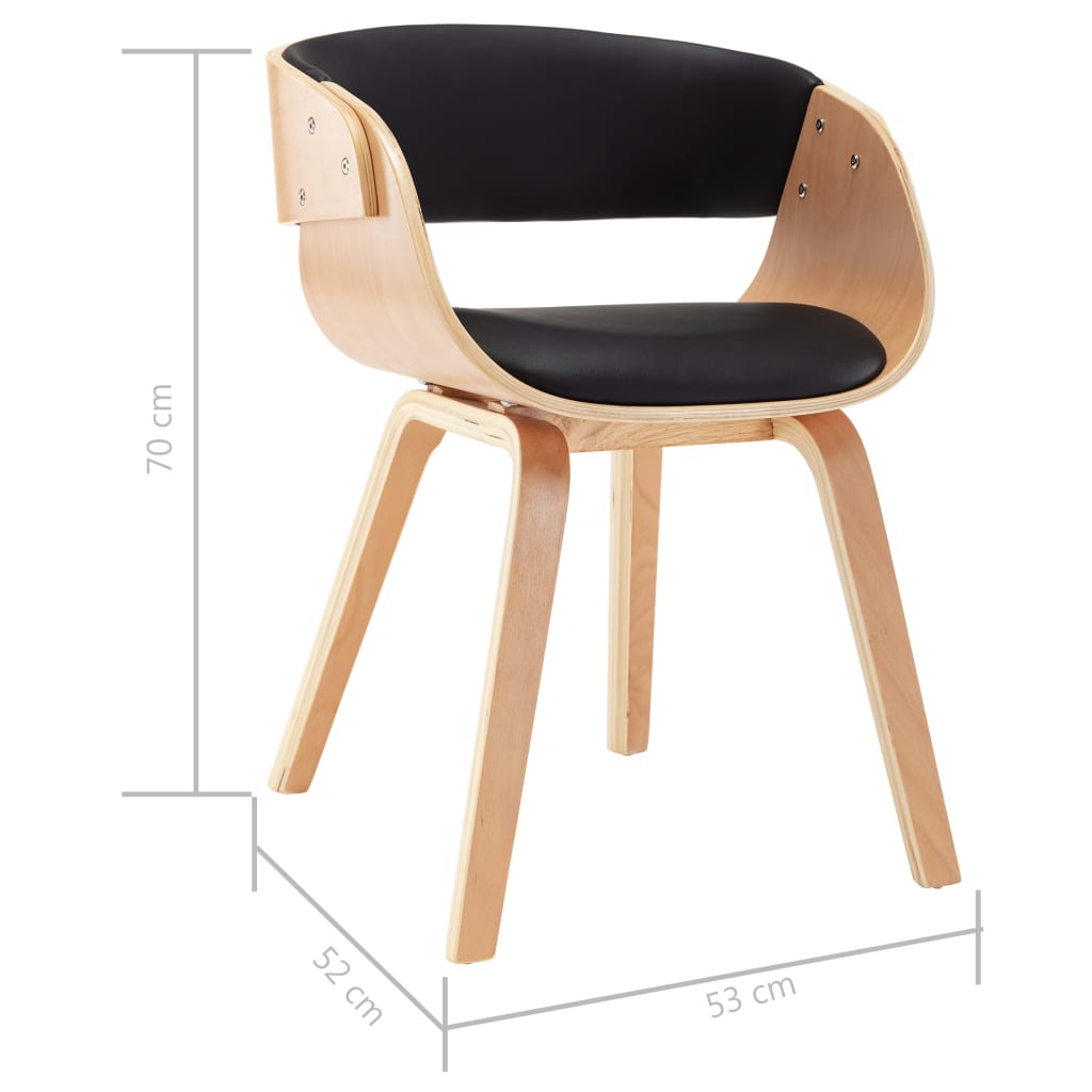 Esszimmerstühle 2 Stk. Schwarz Bugholz Und Kunstleder