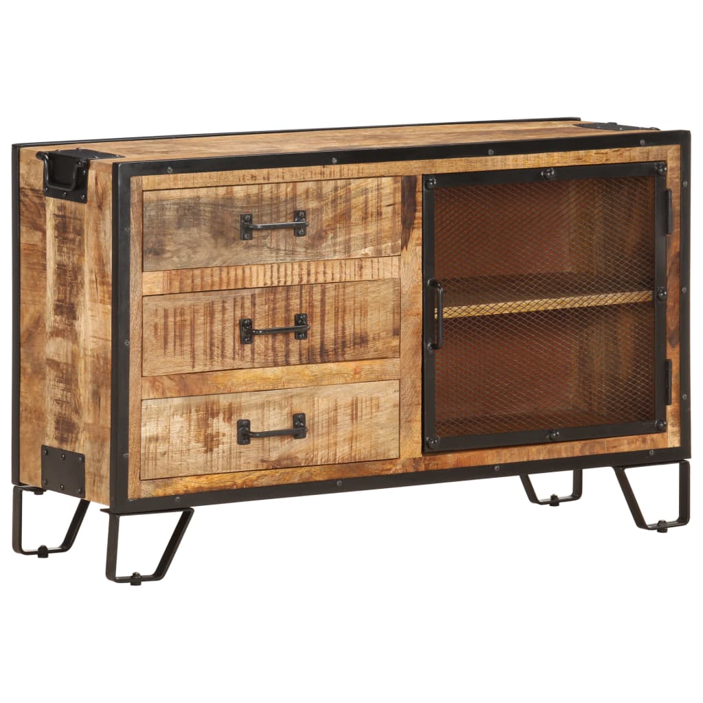 Sideboard 100×31×60 Cm Raues Mango-Massivholz