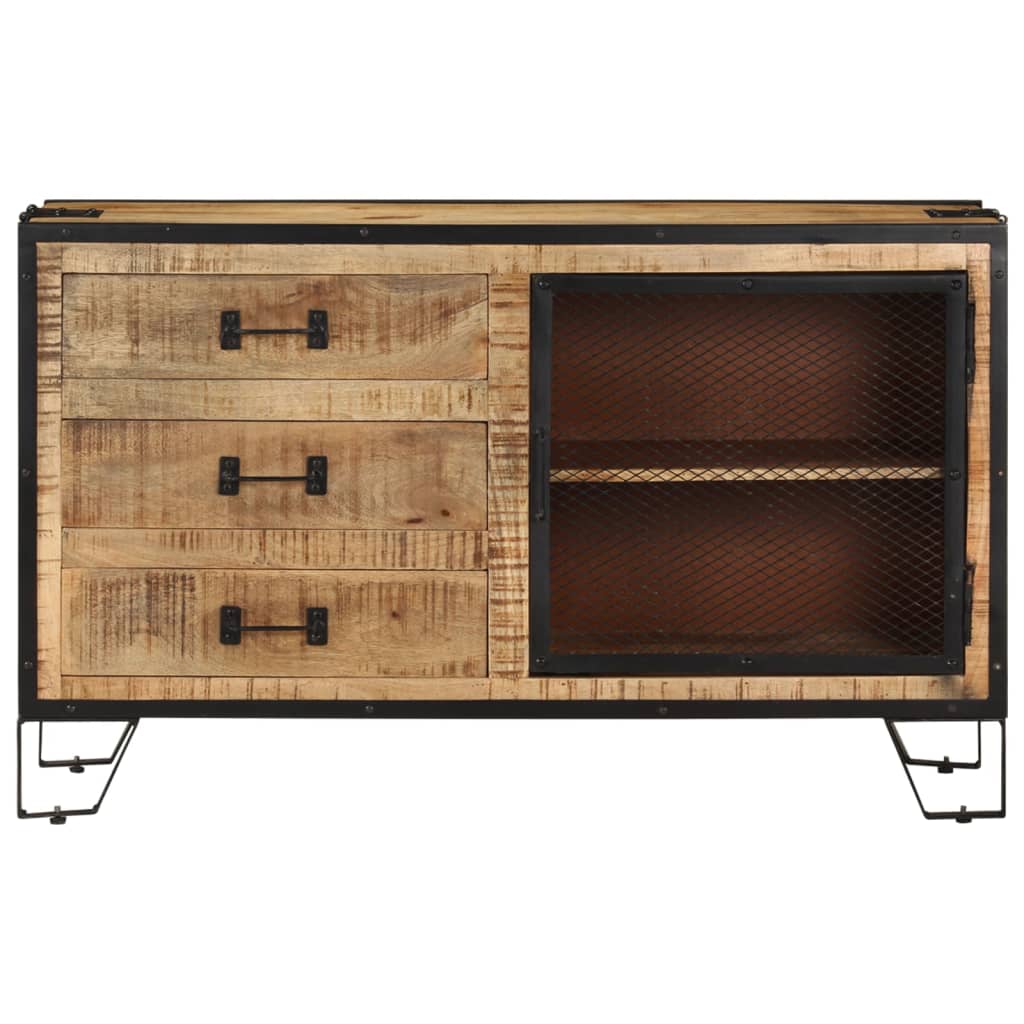 Sideboard 100×31×60 Cm Raues Mango-Massivholz
