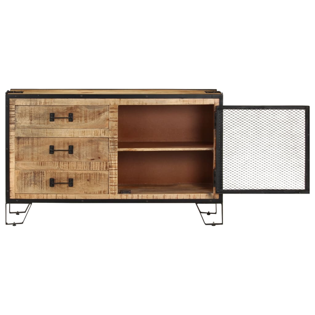 Sideboard 100×31×60 Cm Raues Mango-Massivholz