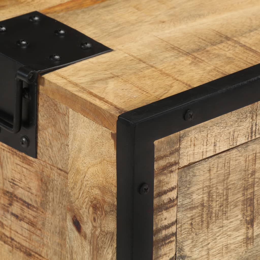 Sideboard 100×31×60 Cm Raues Mango-Massivholz