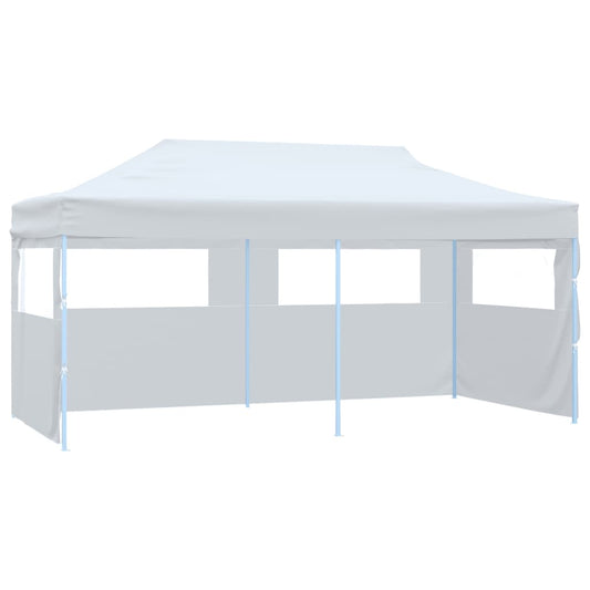 Pop-Up Partyzelt Mit Seitenwänden Faltbar 3X6 M Stahl Weiß