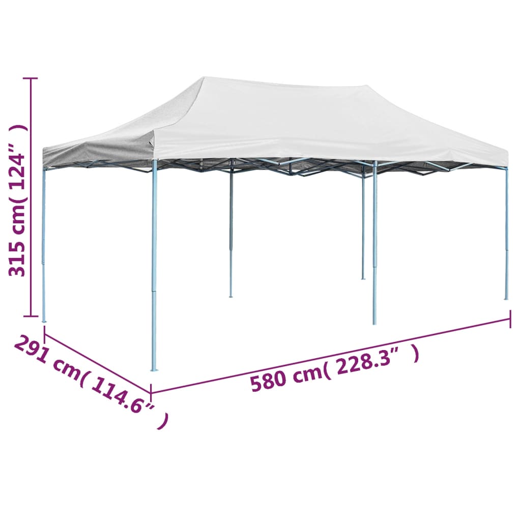 Profi-Partyzelt Faltbar 3 X 6 M Stahl Weiß