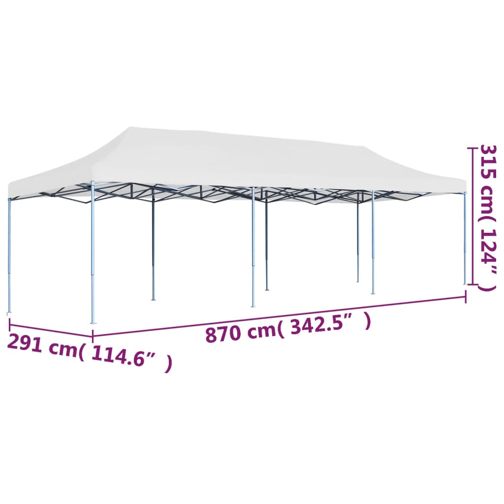 Pop-Up Partyzelt Faltbar 3 X 9 M Weiß
