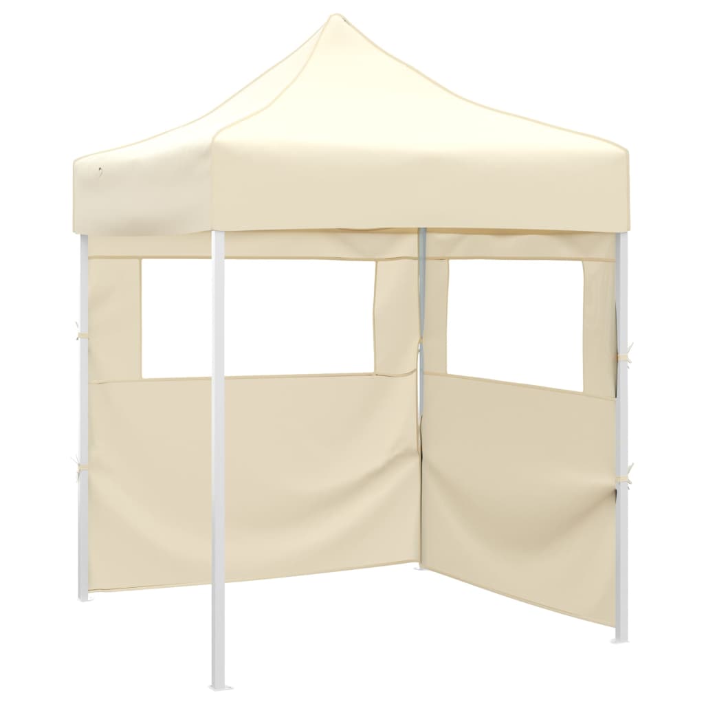 Profi-Partyzelt Faltbar 2×2 M Stahl Creme