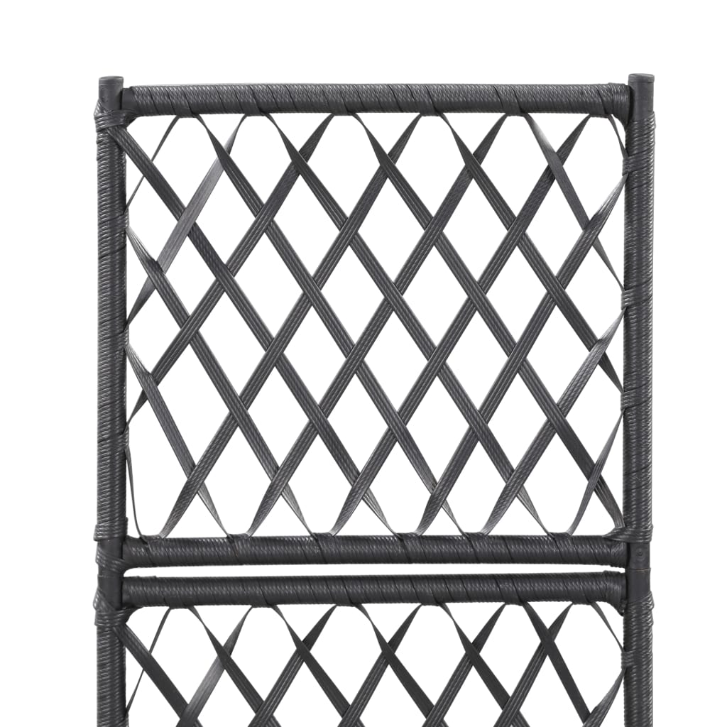 Hochbeet Mit Rankgitter 1 Topf 30X30X107Cm Poly Rattan Schwarz