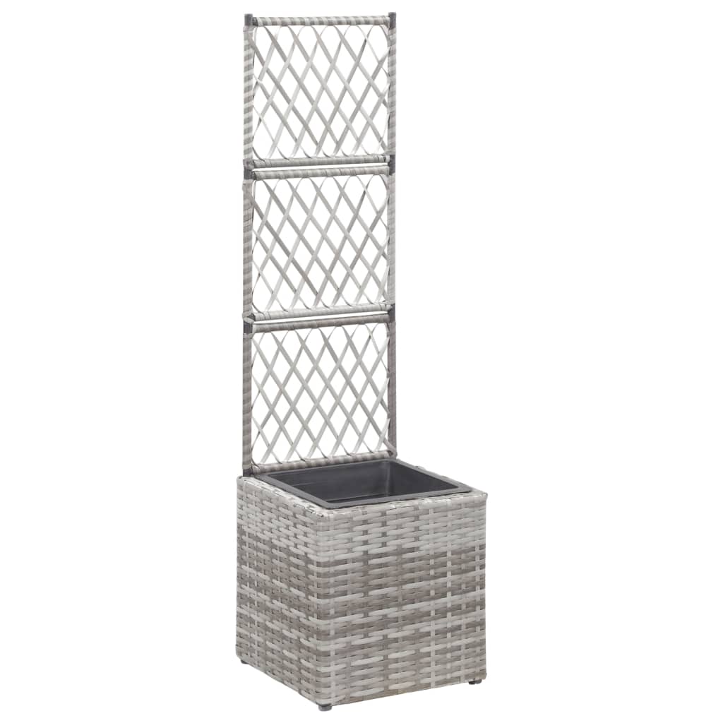 Hochbeet Mit Rankgitter 1 Topf Poly Rattan Grau