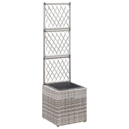 Hochbeet Mit Rankgitter 1 Topf Poly Rattan Grau