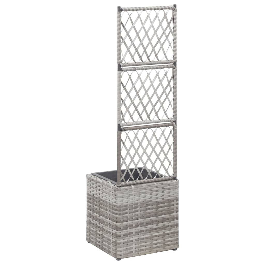 Hochbeet Mit Rankgitter 1 Topf Poly Rattan Grau