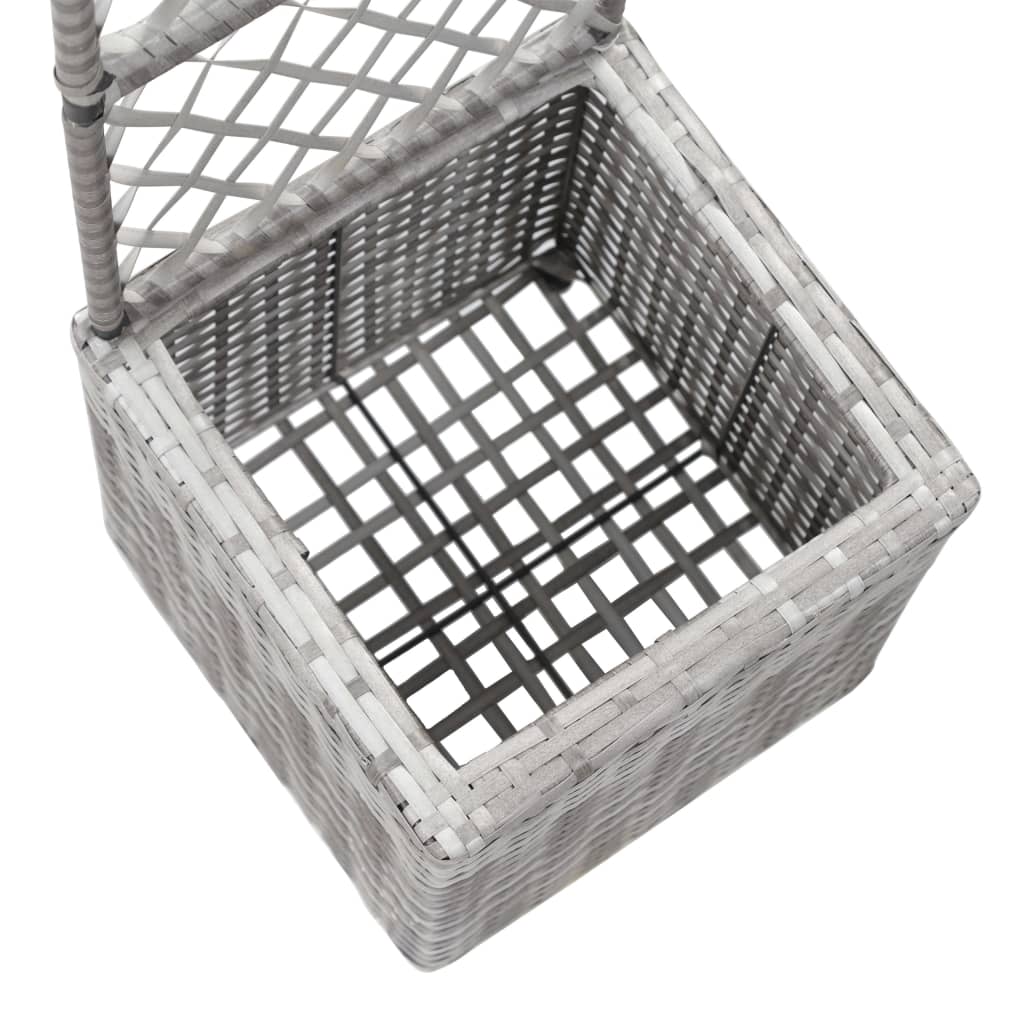 Hochbeet Mit Rankgitter 1 Topf Poly Rattan Grau