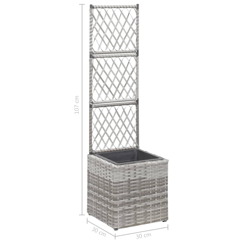 Hochbeet Mit Rankgitter 1 Topf Poly Rattan Grau