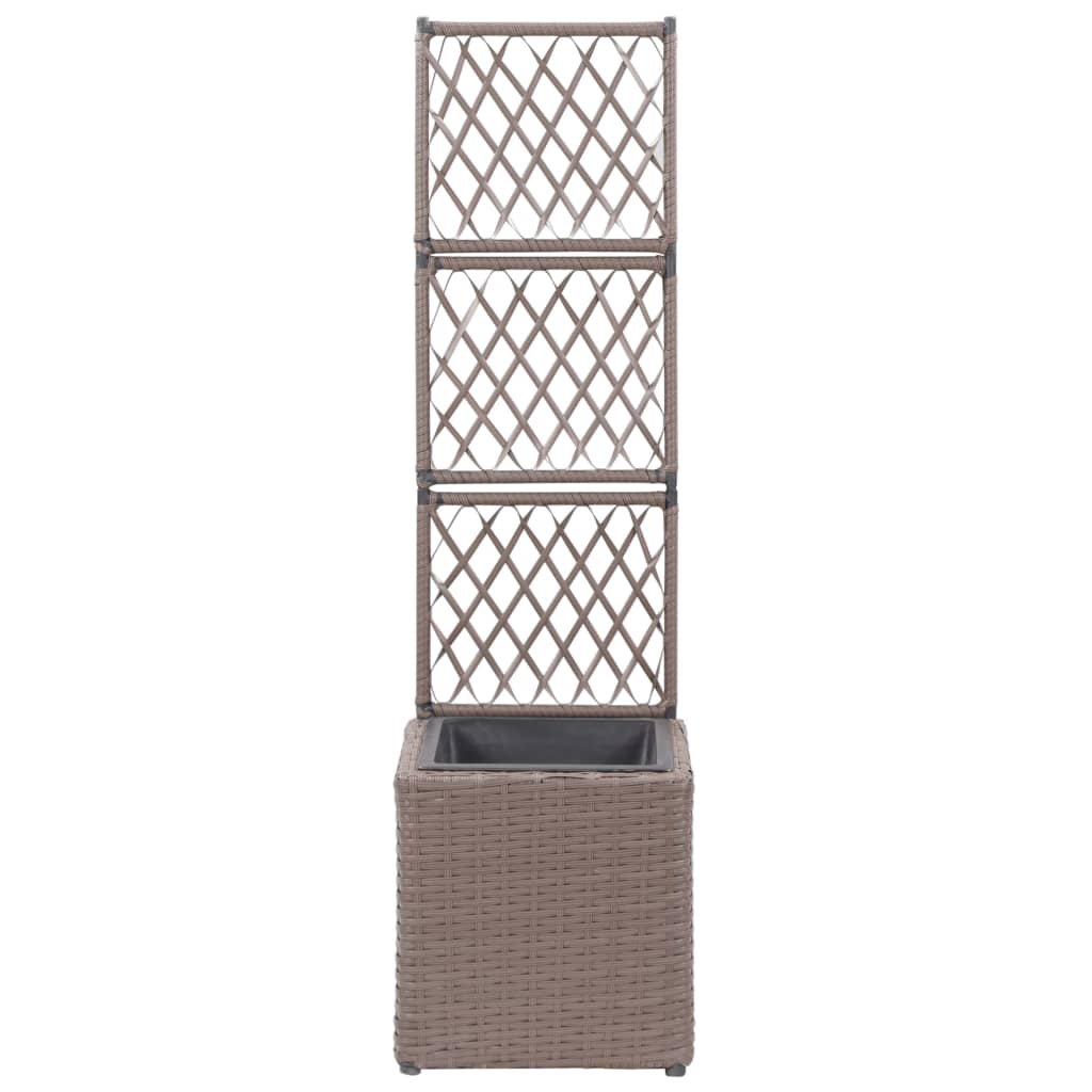 Hochbeet Mit Rankgitter 1 Topf Poly Rattan Braun