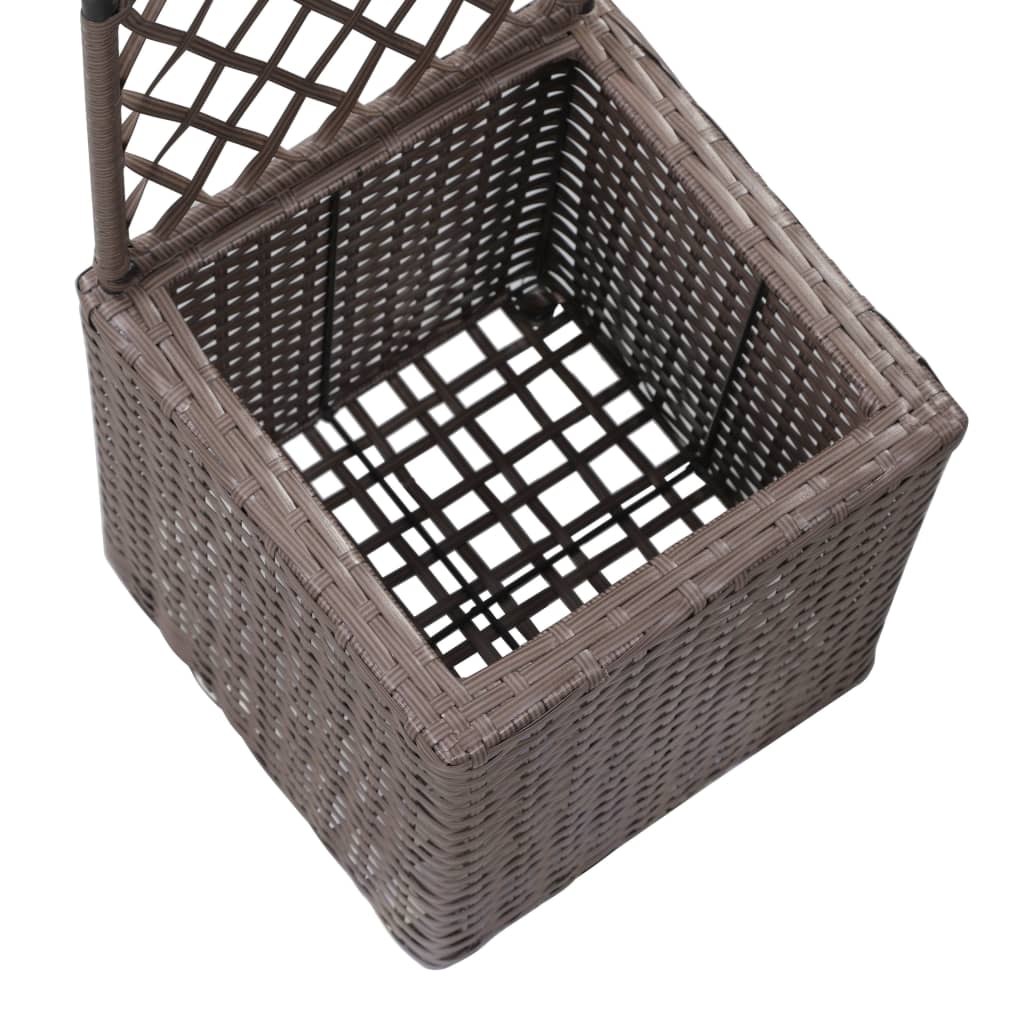 Hochbeet Mit Rankgitter 1 Topf Poly Rattan Braun