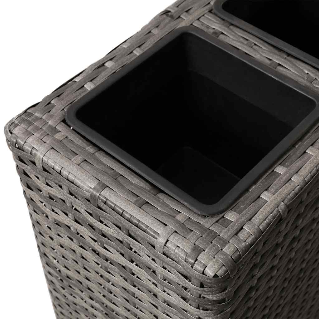 Garten-Hochbeet Mit 4 Töpfen 2 Stk. Poly Rattan