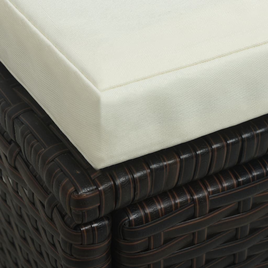 6-Tlg. Garten-Lounge-Set Mit Auflagen Poly Rattan Braun