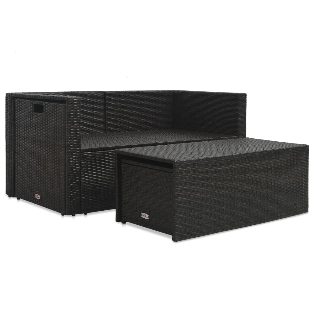 6-Tlg. Garten-Lounge-Set Mit Auflagen Poly Rattan Braun