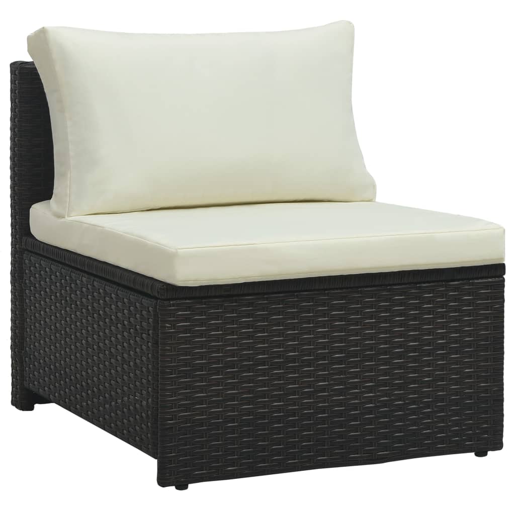 6-Tlg. Garten-Lounge-Set Mit Auflagen Poly Rattan Braun