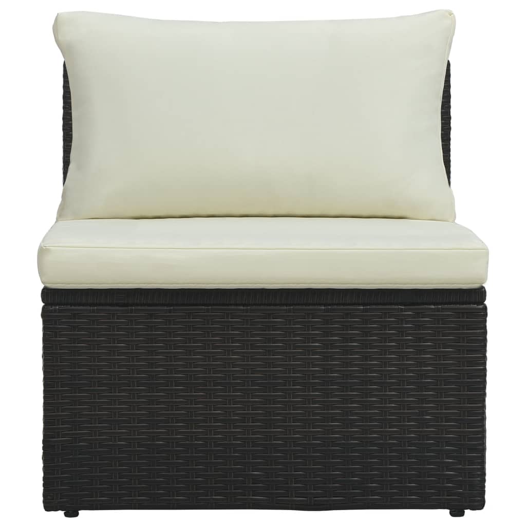 6-Tlg. Garten-Lounge-Set Mit Auflagen Poly Rattan Braun