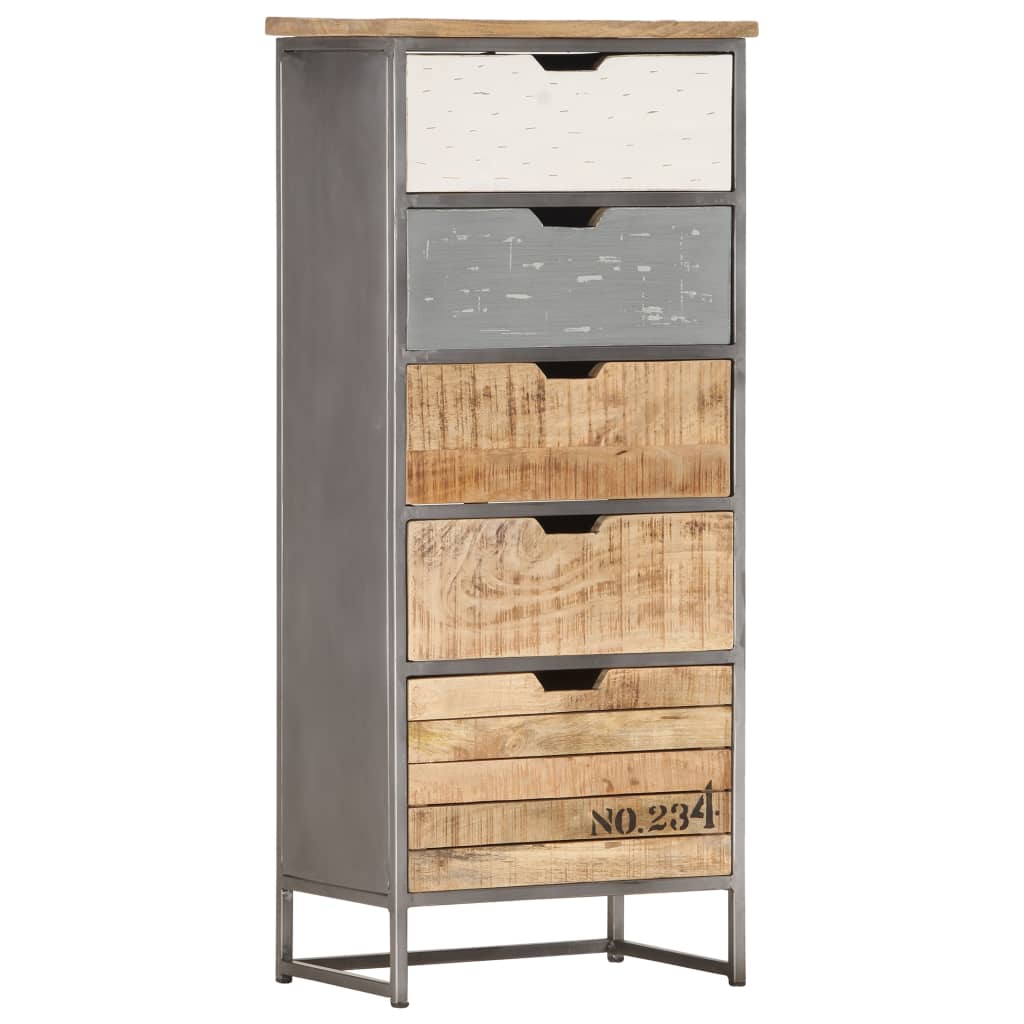 Beistellschrank Mit Schubladen 45X30X105 Cm Mango Massivholz
