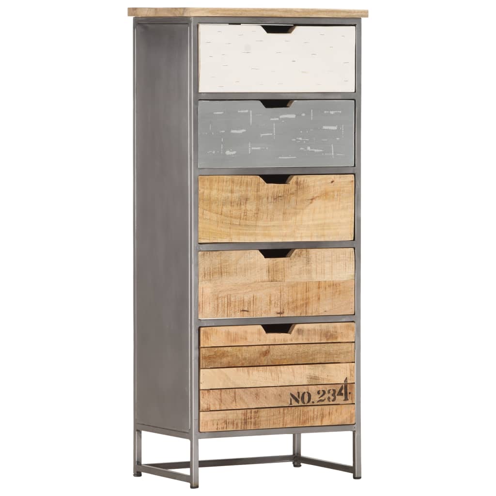 Beistellschrank Mit Schubladen 45X30X105 Cm Mango Massivholz