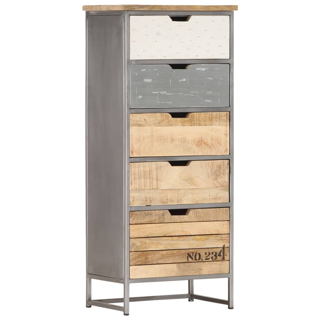 Beistellschrank Mit Schubladen 45X30X105 Cm Mango Massivholz