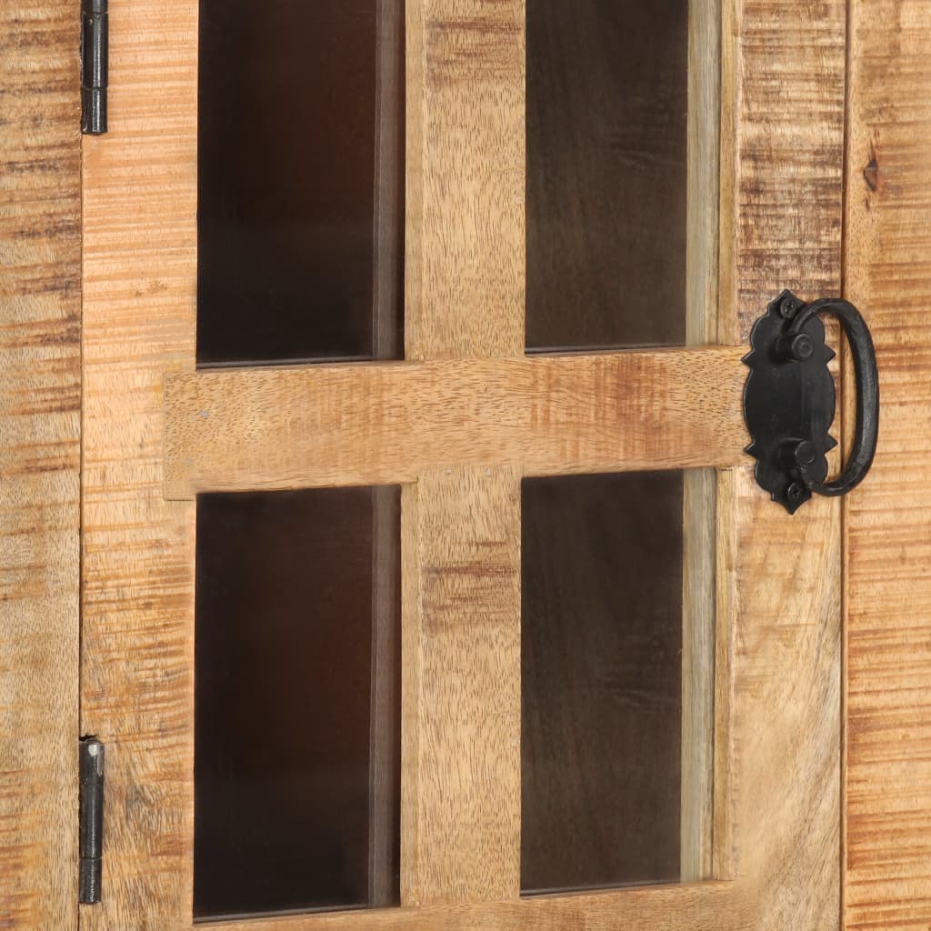 Highboard Mit Rädern Raues Massives Mangoholz