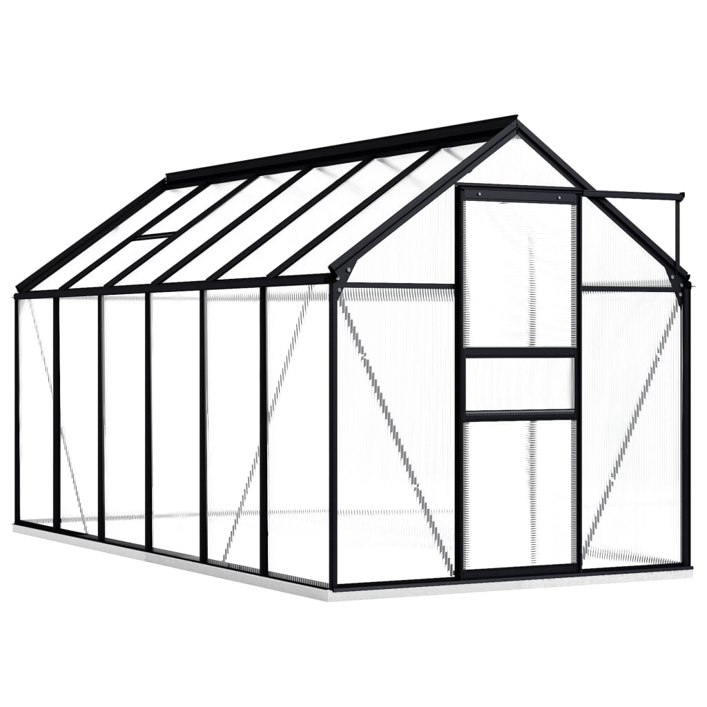 Gewächshaus Mit Fundament Anthrazit Aluminium 7,03 M²
