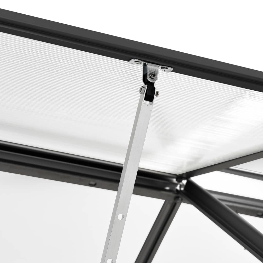 Gewächshaus Mit Fundament Anthrazit Aluminium 7,03 M²