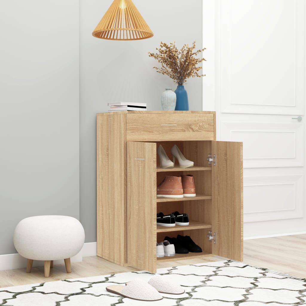 Schuhschrank Sonoma-Eiche 60X35X84 Cm Holzwerkstoff Sonoma Eiche