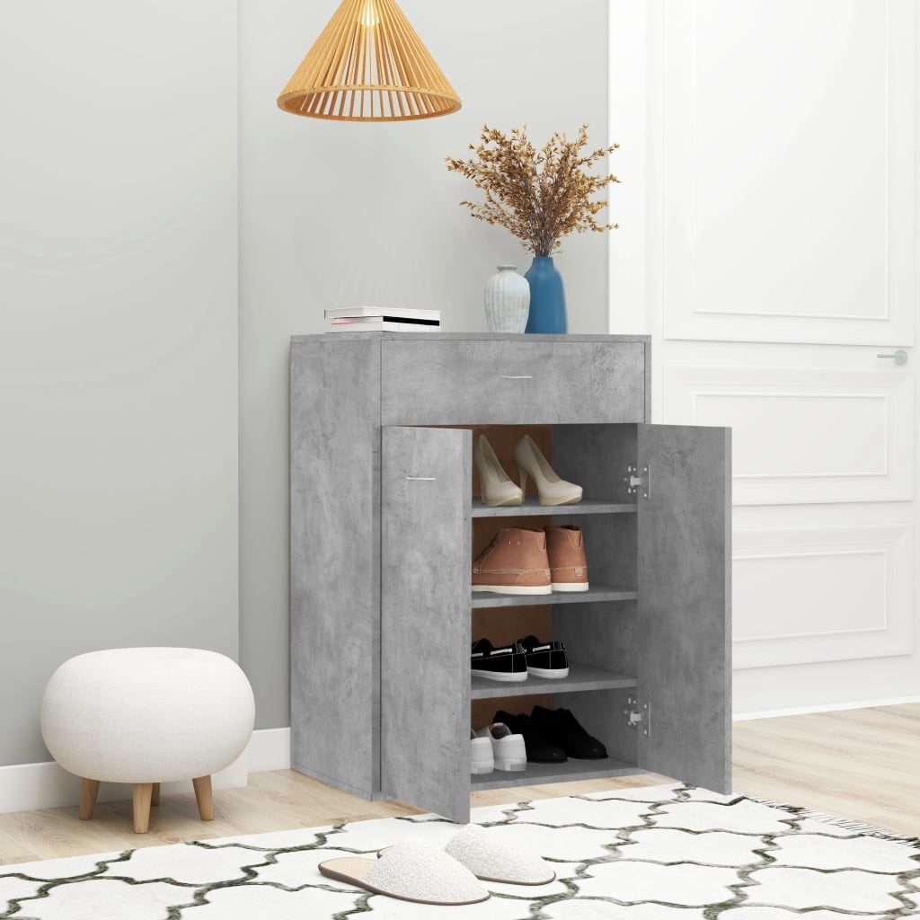 Schuhschrank 60X35X84 Cm Holzwerkstoff Betongrau