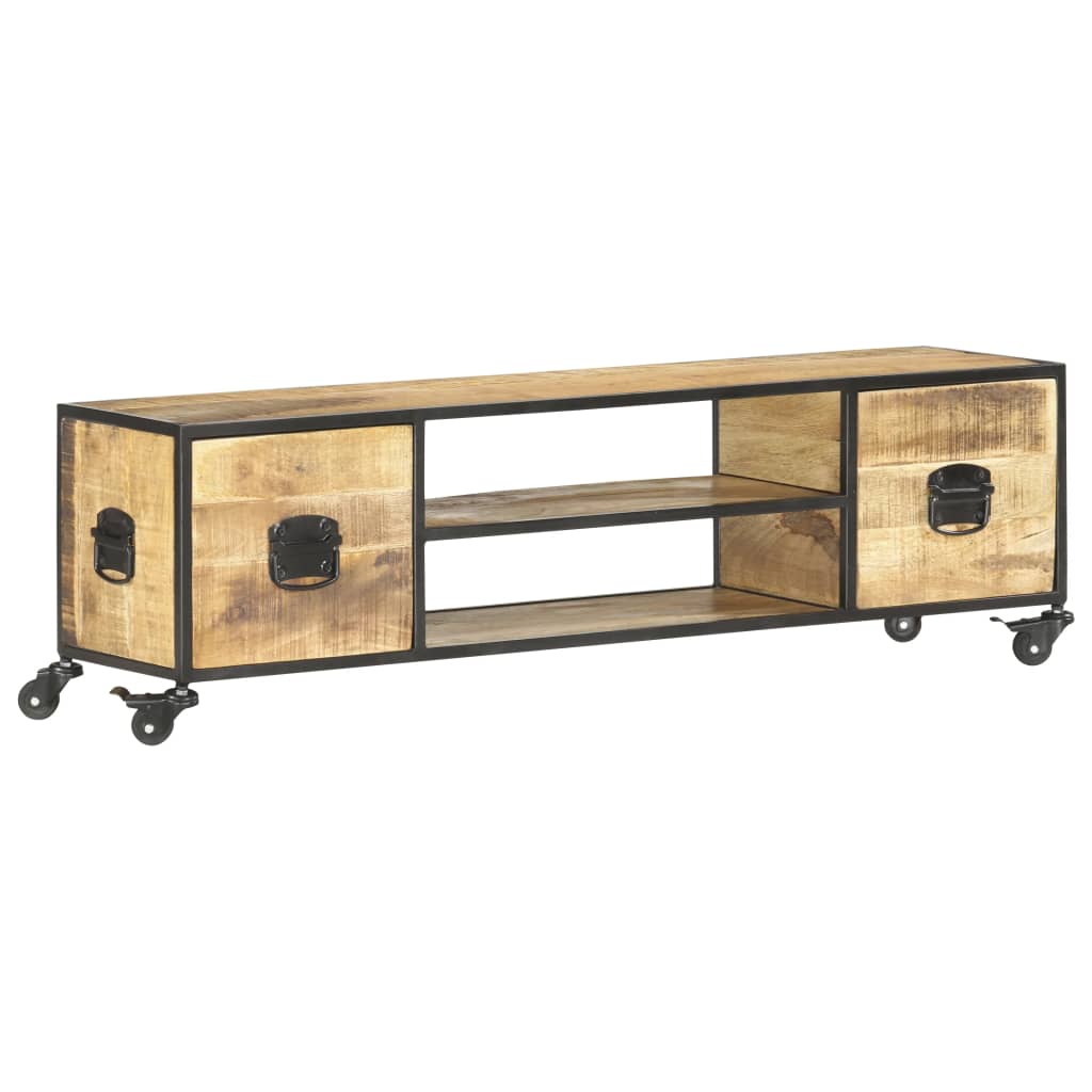 Tv-Schrank 130X30X39 Cm Massivholz Mango