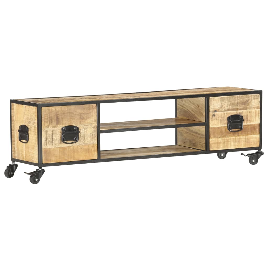 Tv-Schrank 130X30X39 Cm Massivholz Mango