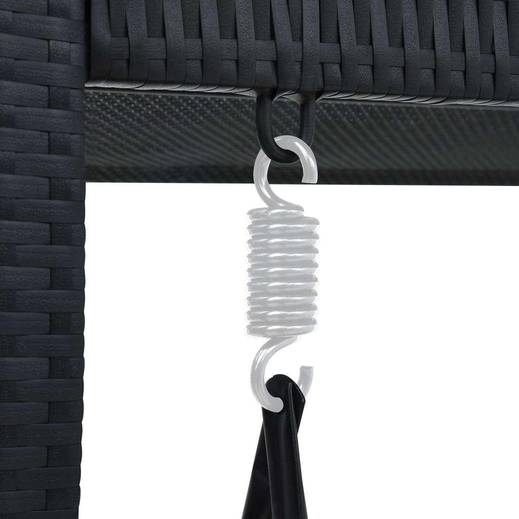 Hollywoodschaukel 3-Sitzer Mit Dach Poly Rattan
