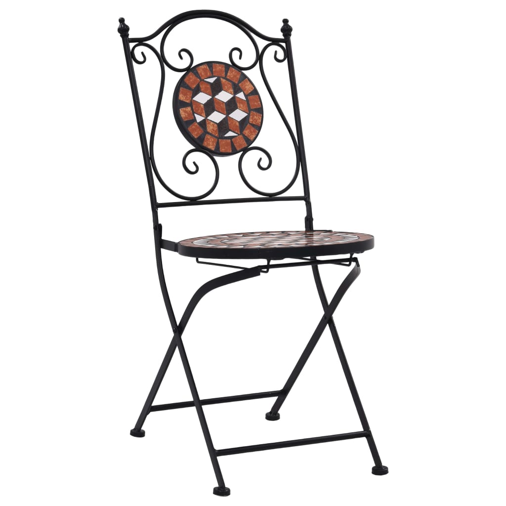3-Tlg. Bistro-Set Mosaik Keramik