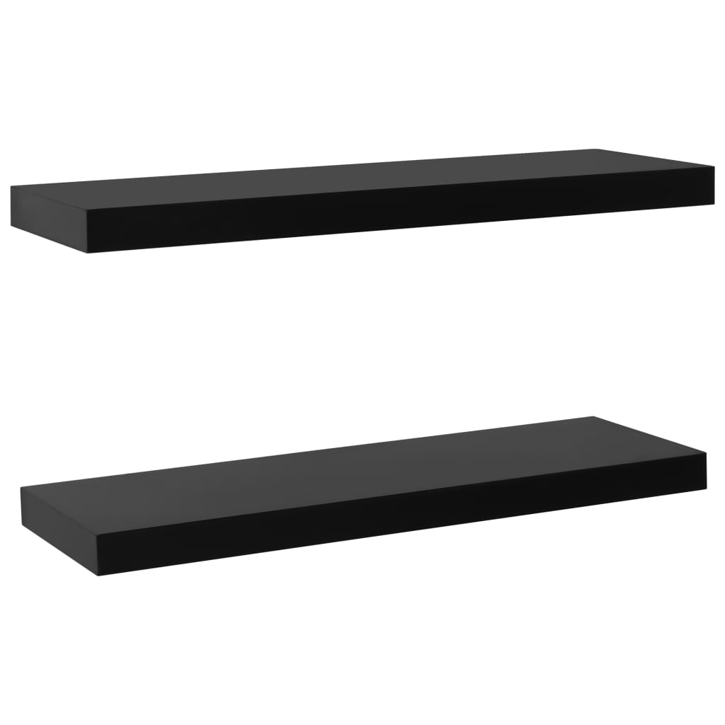 Schweberegale 2 Stk. Schwarz 80X20X3,8 Cm