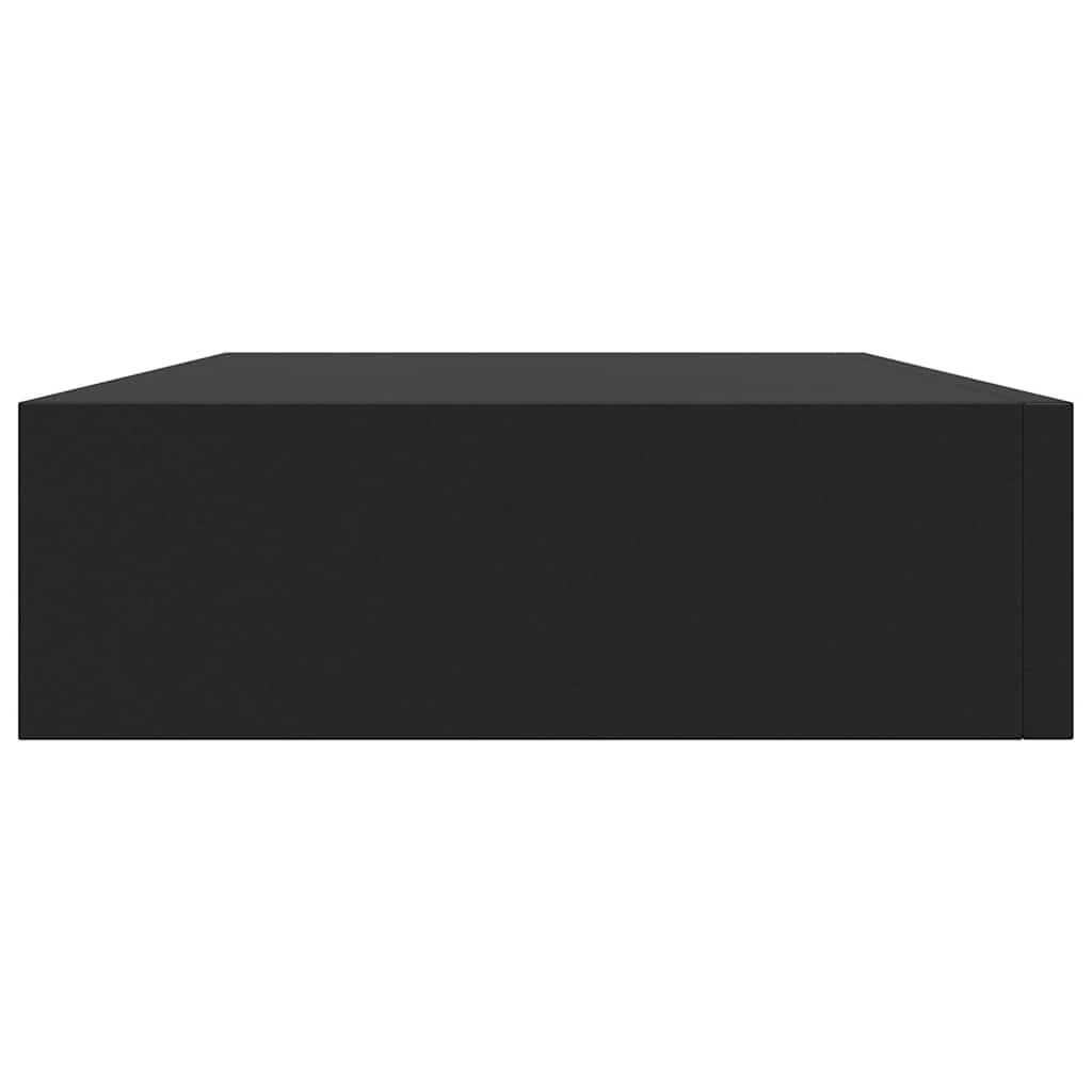 Schweberegal Mit Schublade Schwarz